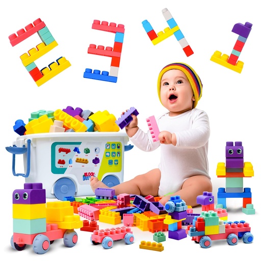 ZHONGDA 60 Pcs Blocks Soft Plastic