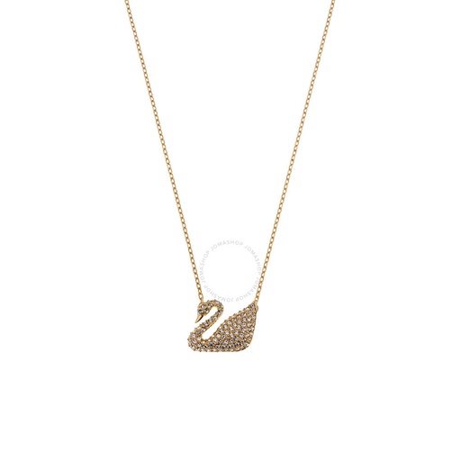 Swarovski Iconic Pave  Crystal Swan Necklace NIB - Gold
