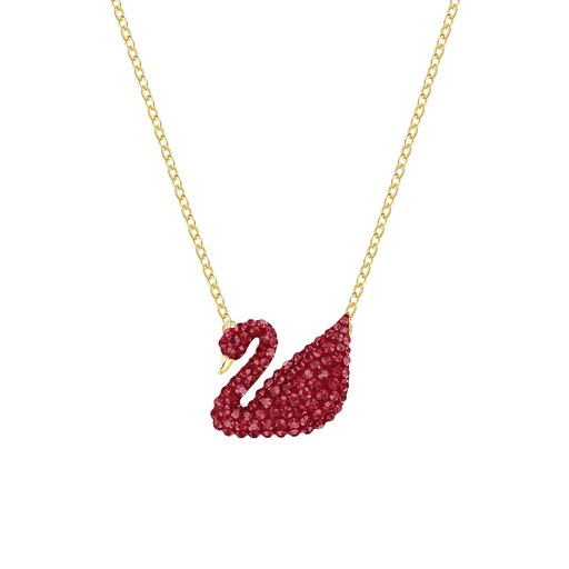 Swarovski Iconic Pave  Crystal Swan Necklace NIB - Red