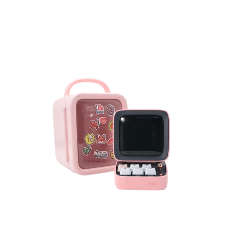 Divoom Ditoo Retro Pixel Art Game Bluetooth Speaker with 16X16 LED App controlled Front Screen (Pink)