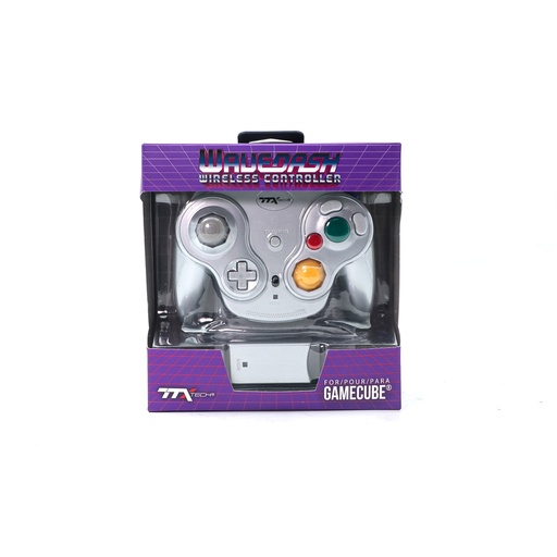 Ttx Gamecube Wavedash Wireless2.4 Ghz Controller Silver For Nintendo Gamecube with Wii Console Grey