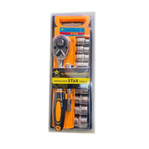 HNgolden Star Tools 1/2 Inch 12PCS Socket