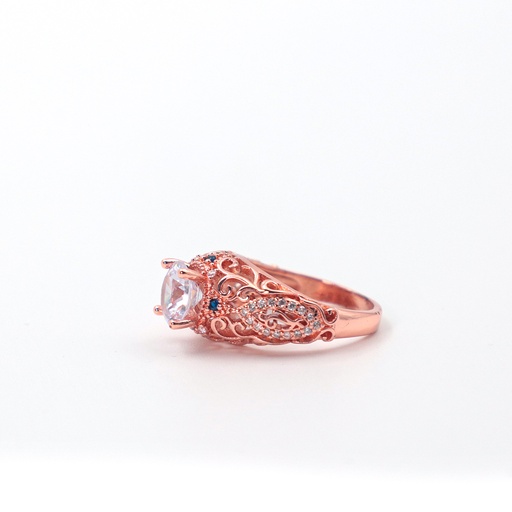 Rose Gold Art Deco Ring Floral Wedding Ring ** Replica **