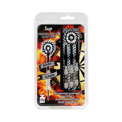 Nickel Painted Steel Darts With Dart Case – 3pcs