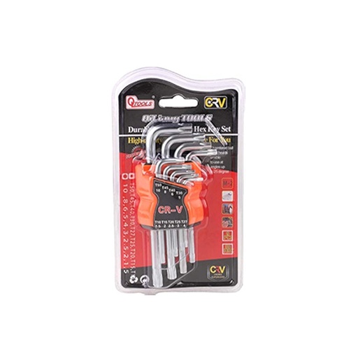 Qtools Durable Wrench Hex Key Set - 9 Pieces