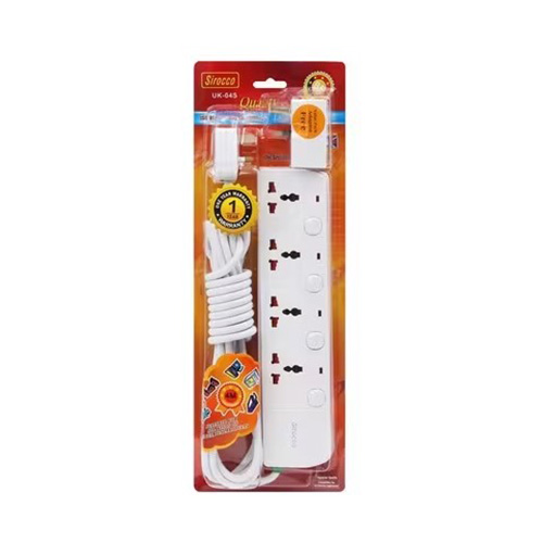 Sirocco Power Bar 4 Way With Adaptator UK-04S 4 Meters