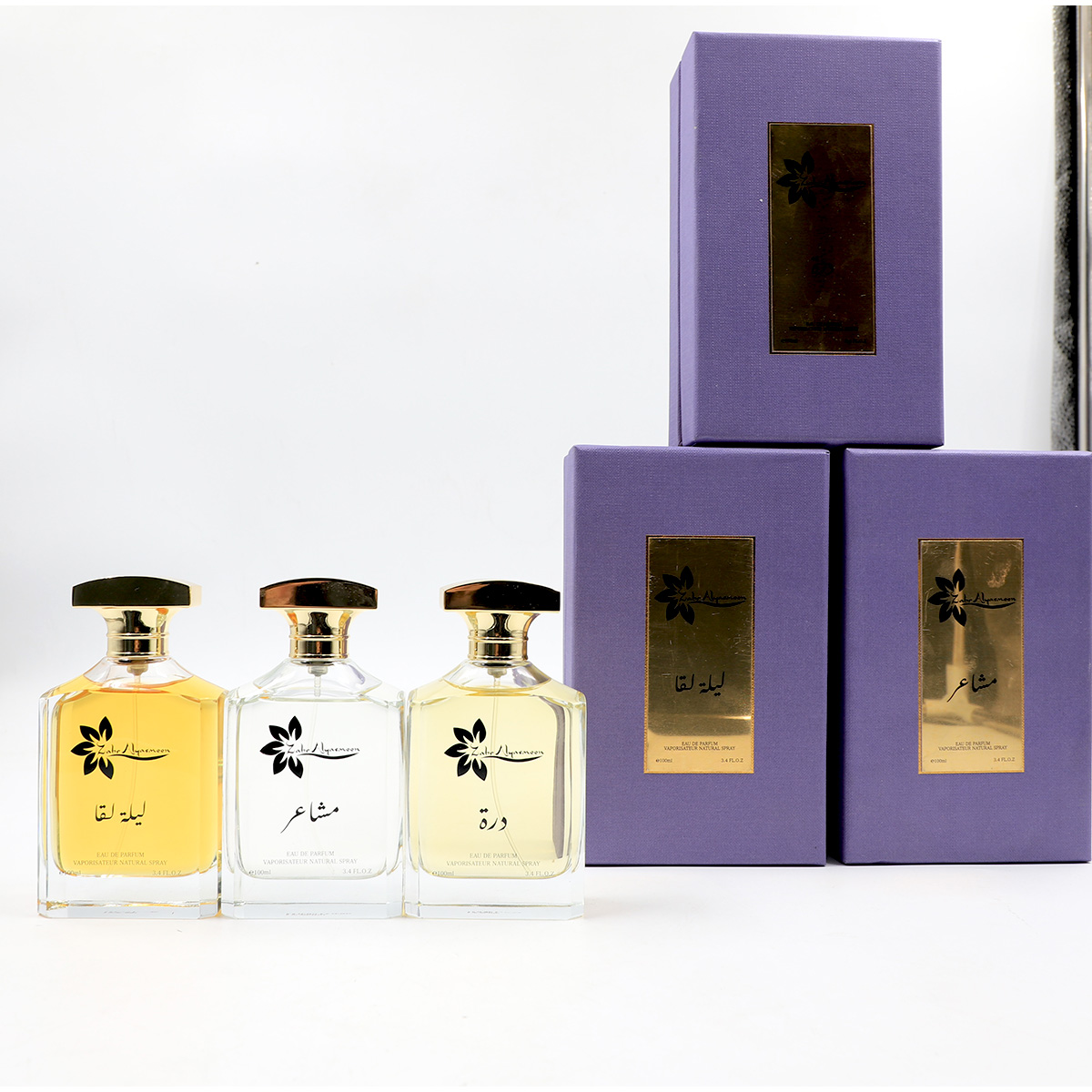 Auction For Mix 3 Luxury New Perfumes Zahar Alyasmeen 100 ml x3, Eau De Parfum  Mashair, warda laylat Al Qadr