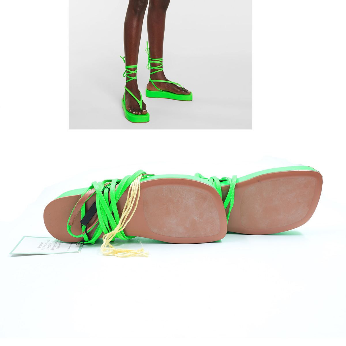 Auction For Amina Muaddi - Jamie leather platform thong sandals Siz:39 1/3