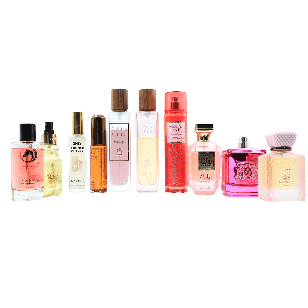 Auction For Mix Used Women Essencial Perfumes, HairMist,Zohoor, colour,bath & body works,Assaf hair mist