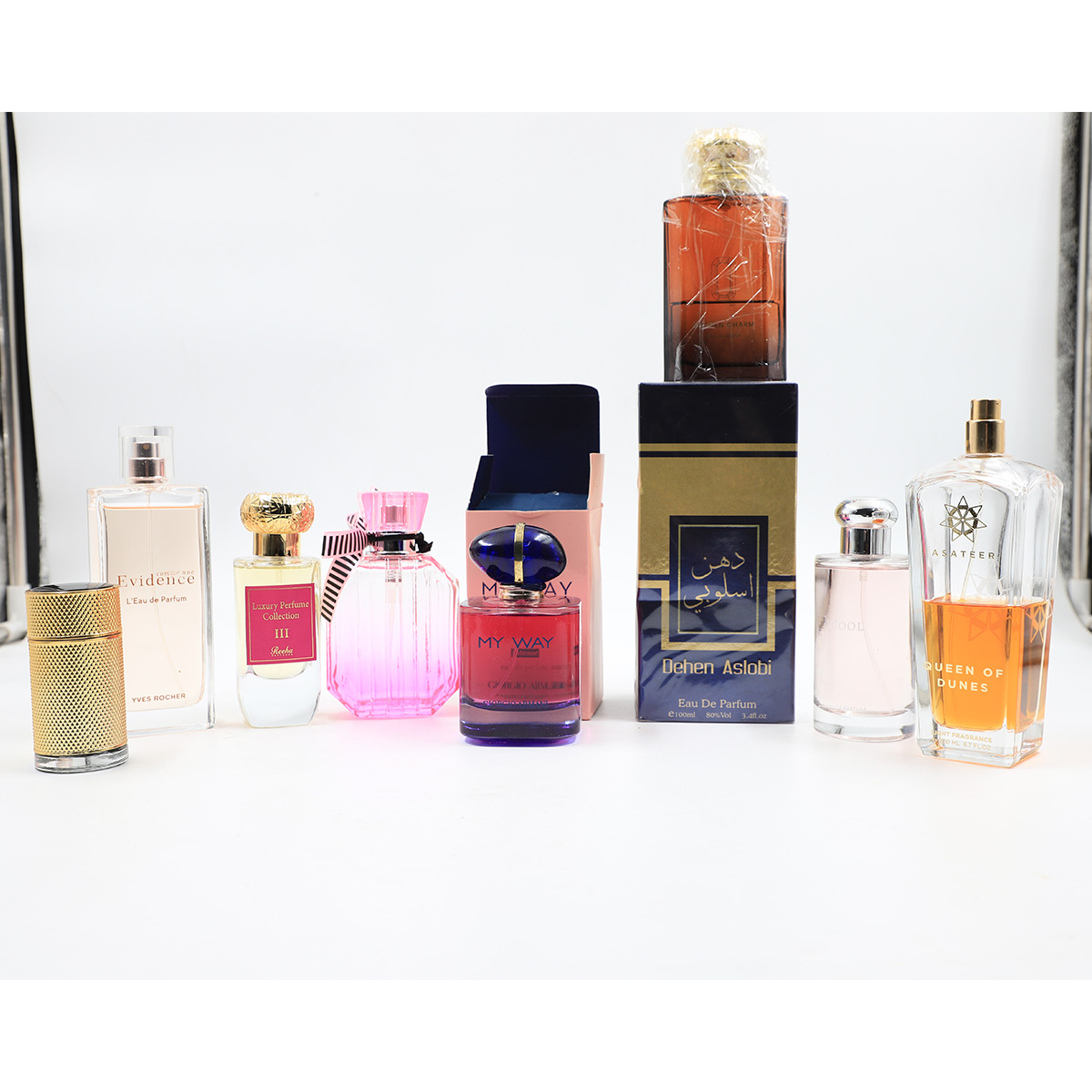 Auction For Mixed Used Woman Perfumes, Georgio My Way, Evidance Yves Rocher, Asteer, Reeha, Golden Charm, Dehen ....