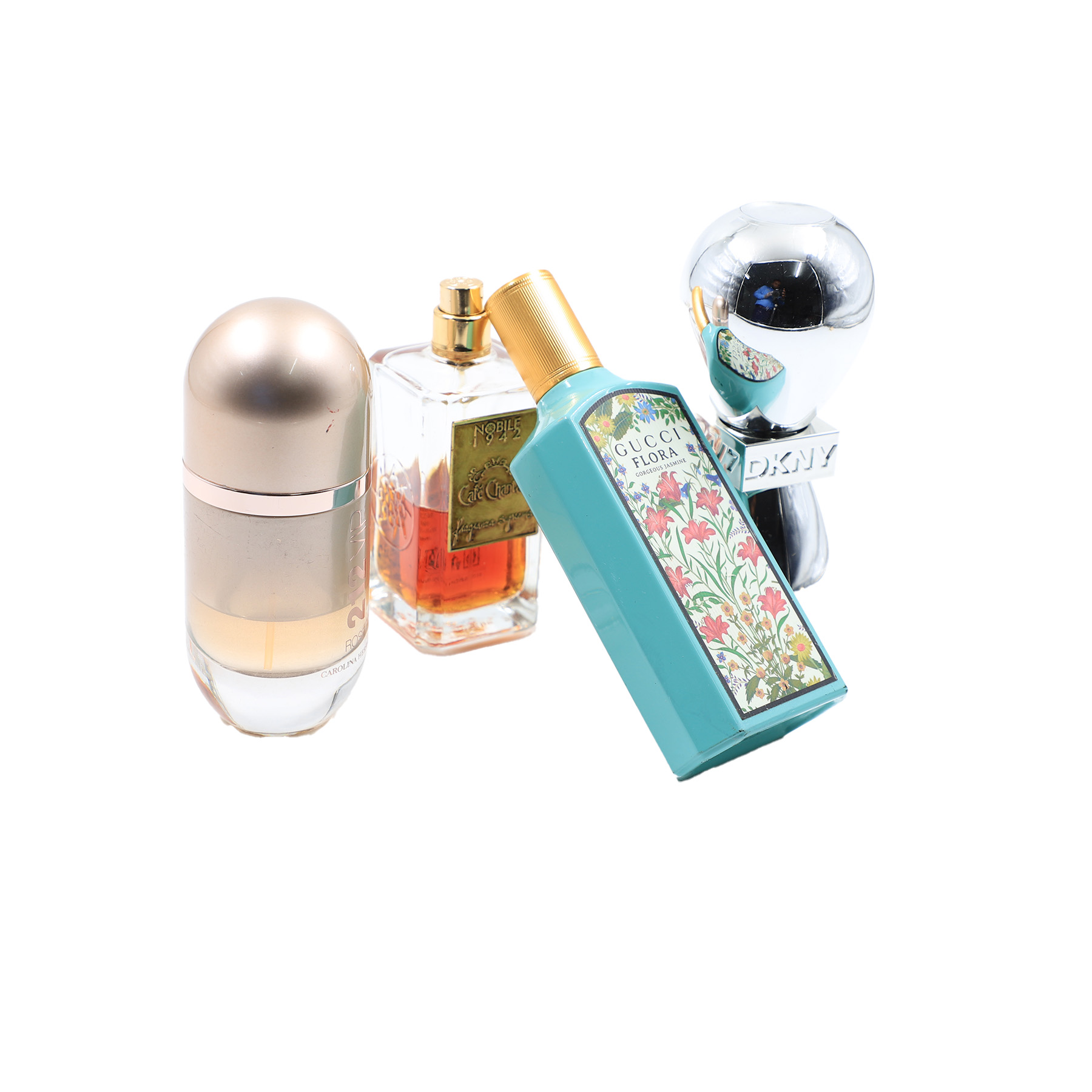 Auction For Mix Perfume Gucci Flora, 212 Vip,Nobile 1942 Cafe Chantant,Dkny 24/7  Pcs