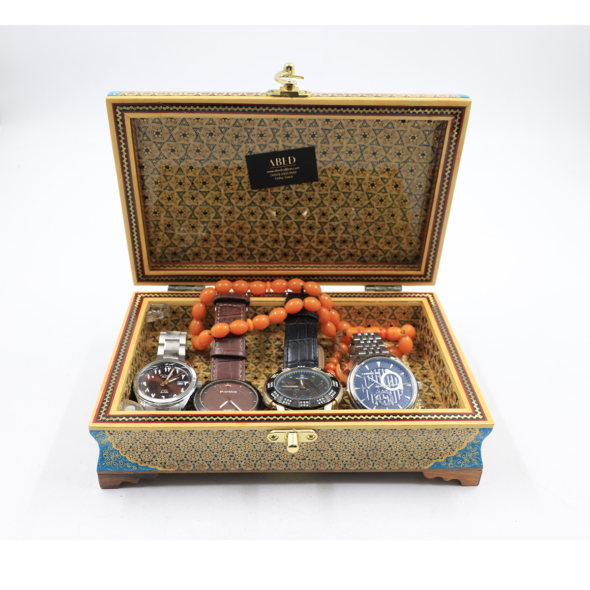 Auction For Luxury Box** Abedsaffron.com, Including 4 Watches + Subha That has good Smell + A Lock