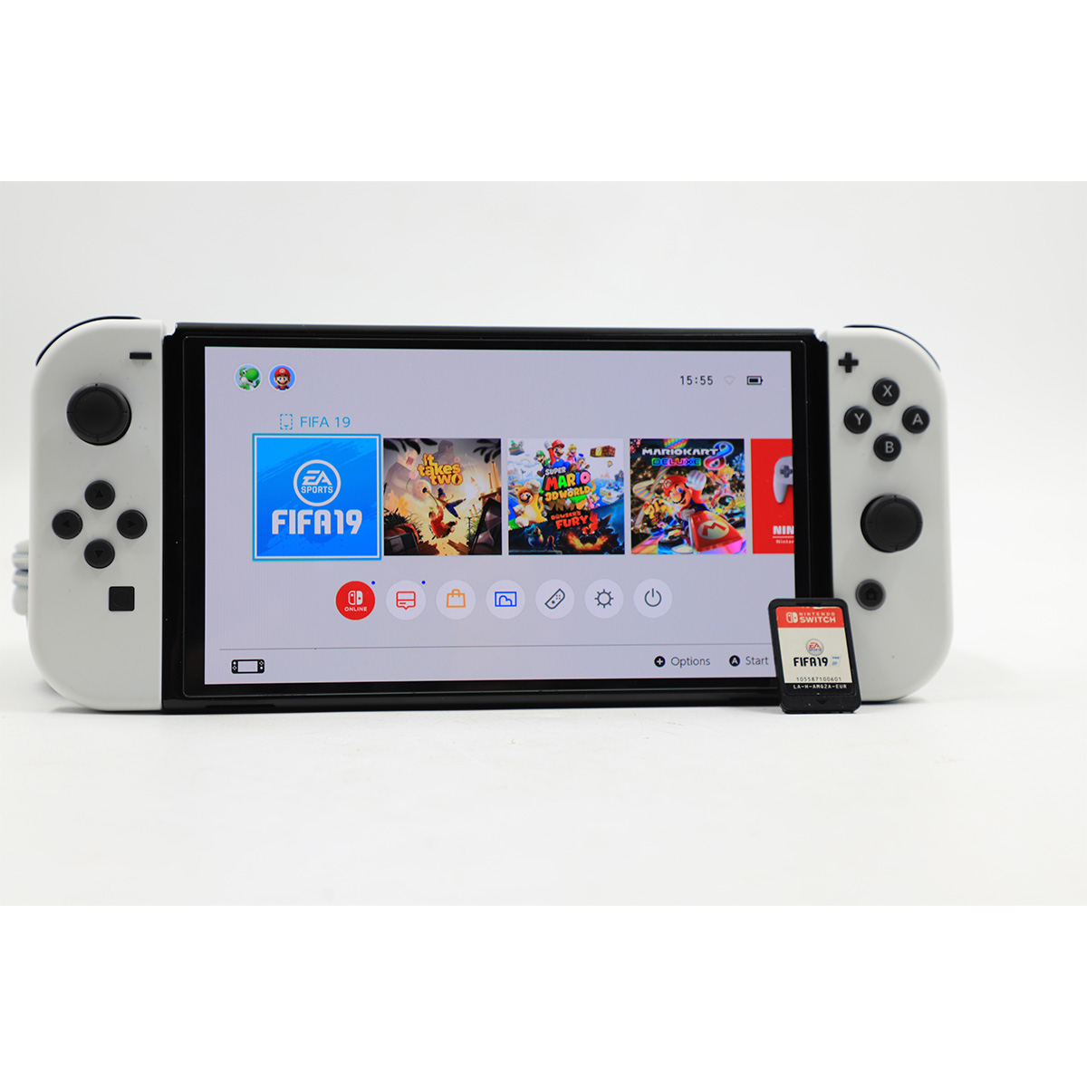 Auction For Nintendo Switch Oled White With Case + Fifa Game