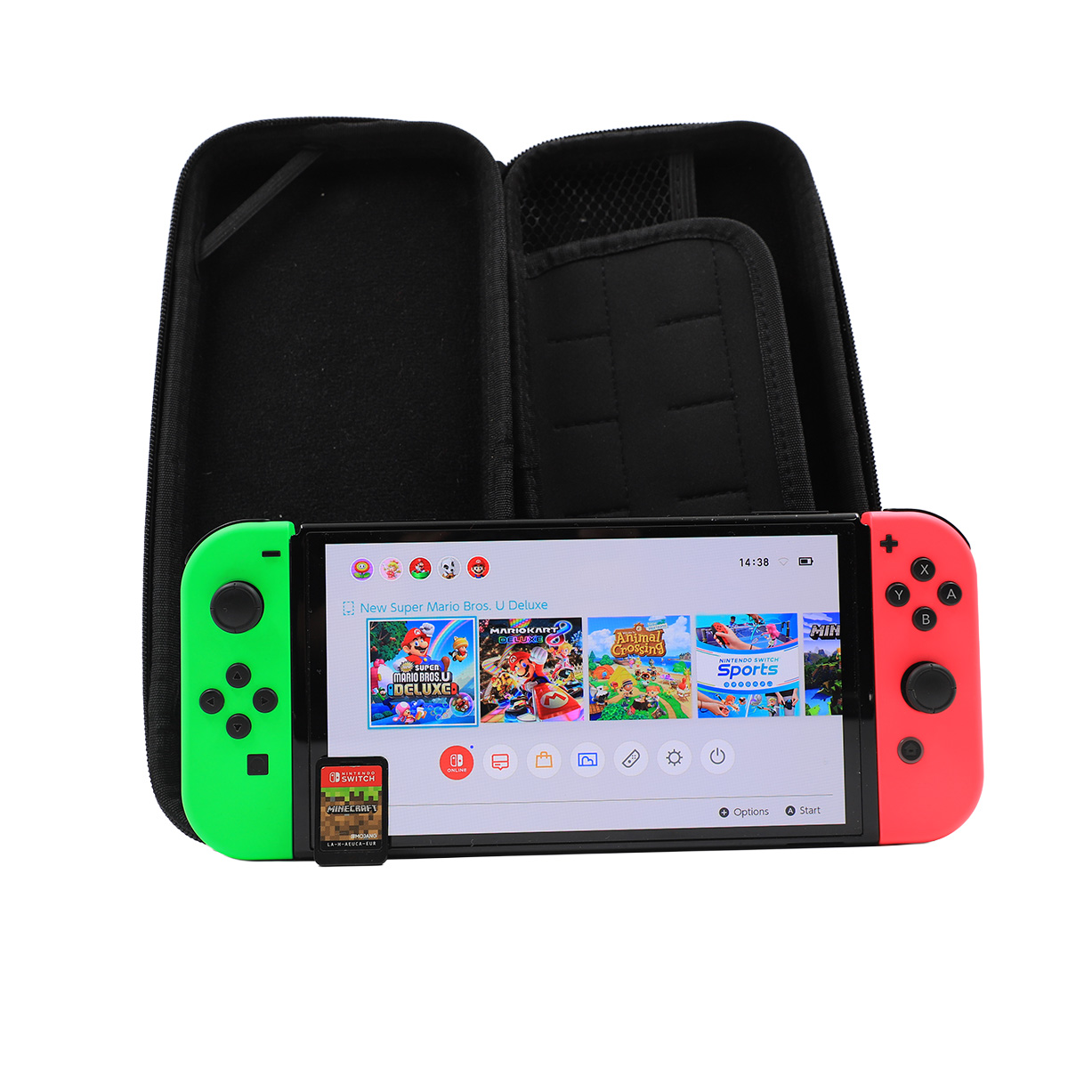 Auction For Nintendo Switch Oled + Minecraft Game + Pouch