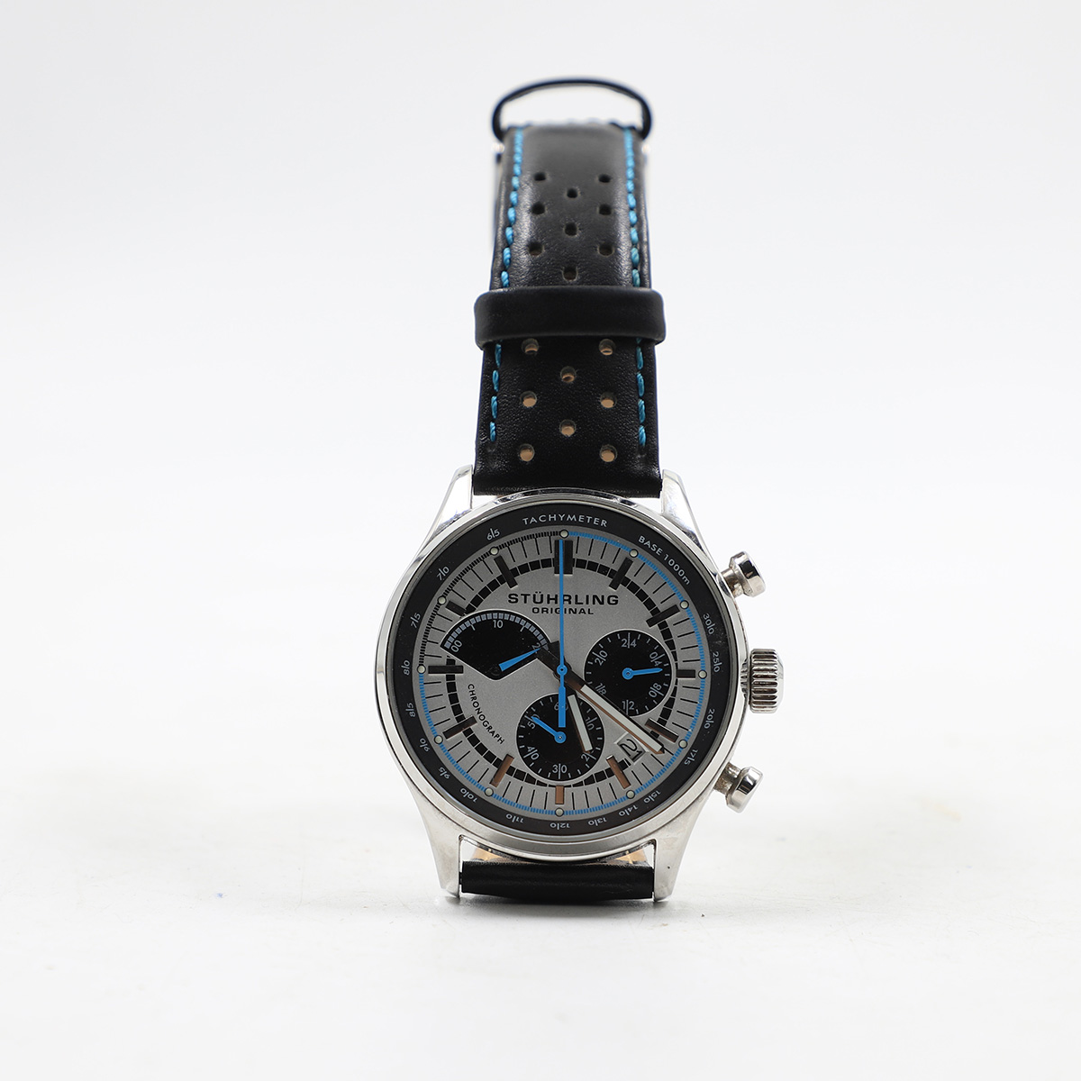 Auction For Stuhrling chronograph Original  krysterna glass Monaco  934