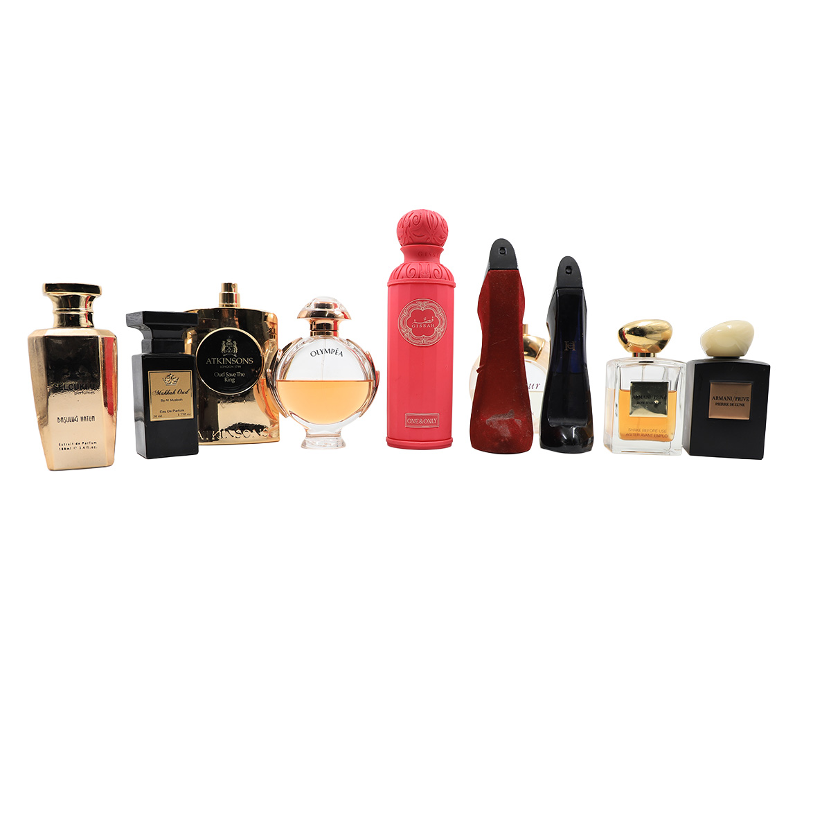 Auction For Mixed Set Of Used Perfume Armani, Gissah, Olympia, Jaypoor, Herrera, Atkinsons