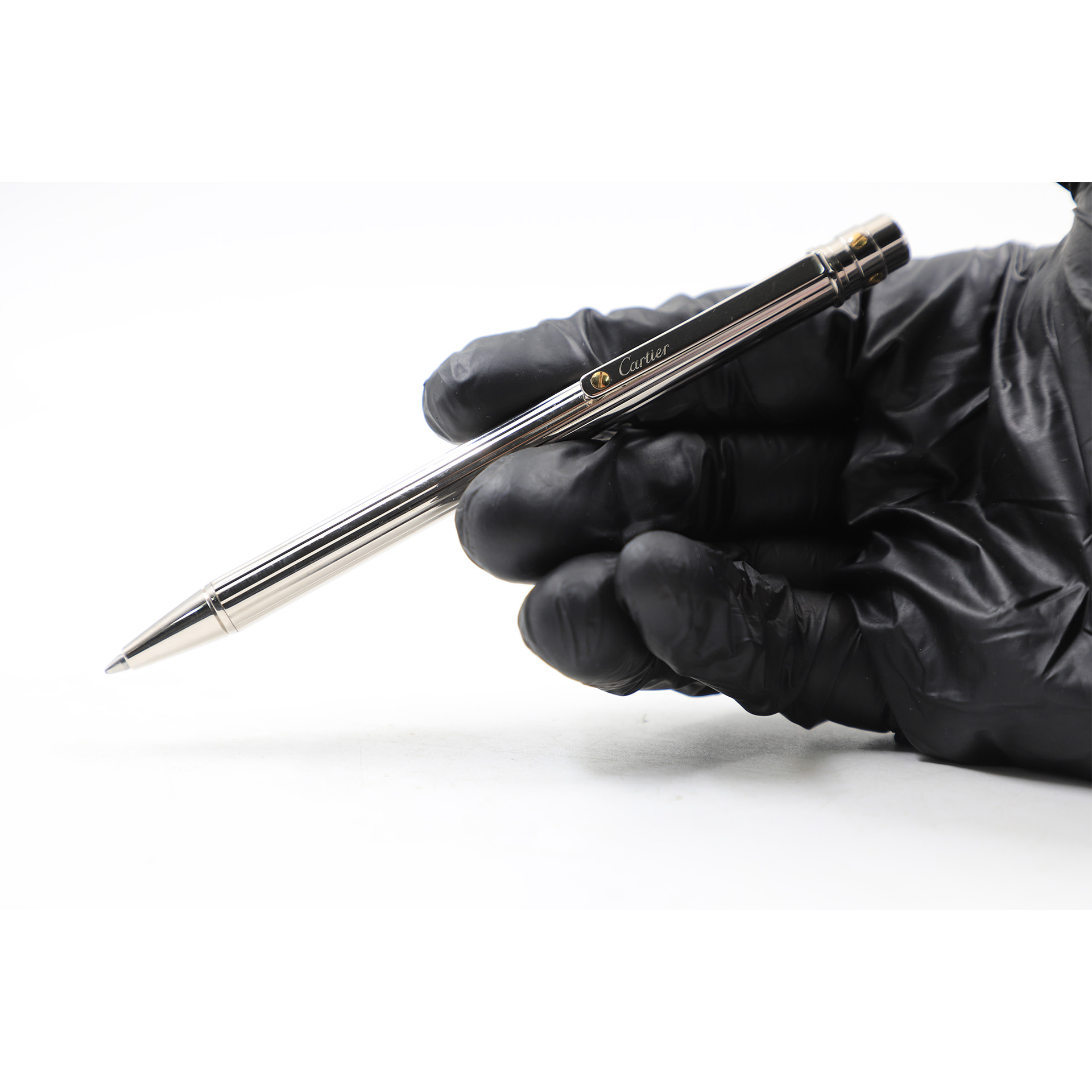 Auction For Santos de Cartier ballpoint pen Grey With golden Screws