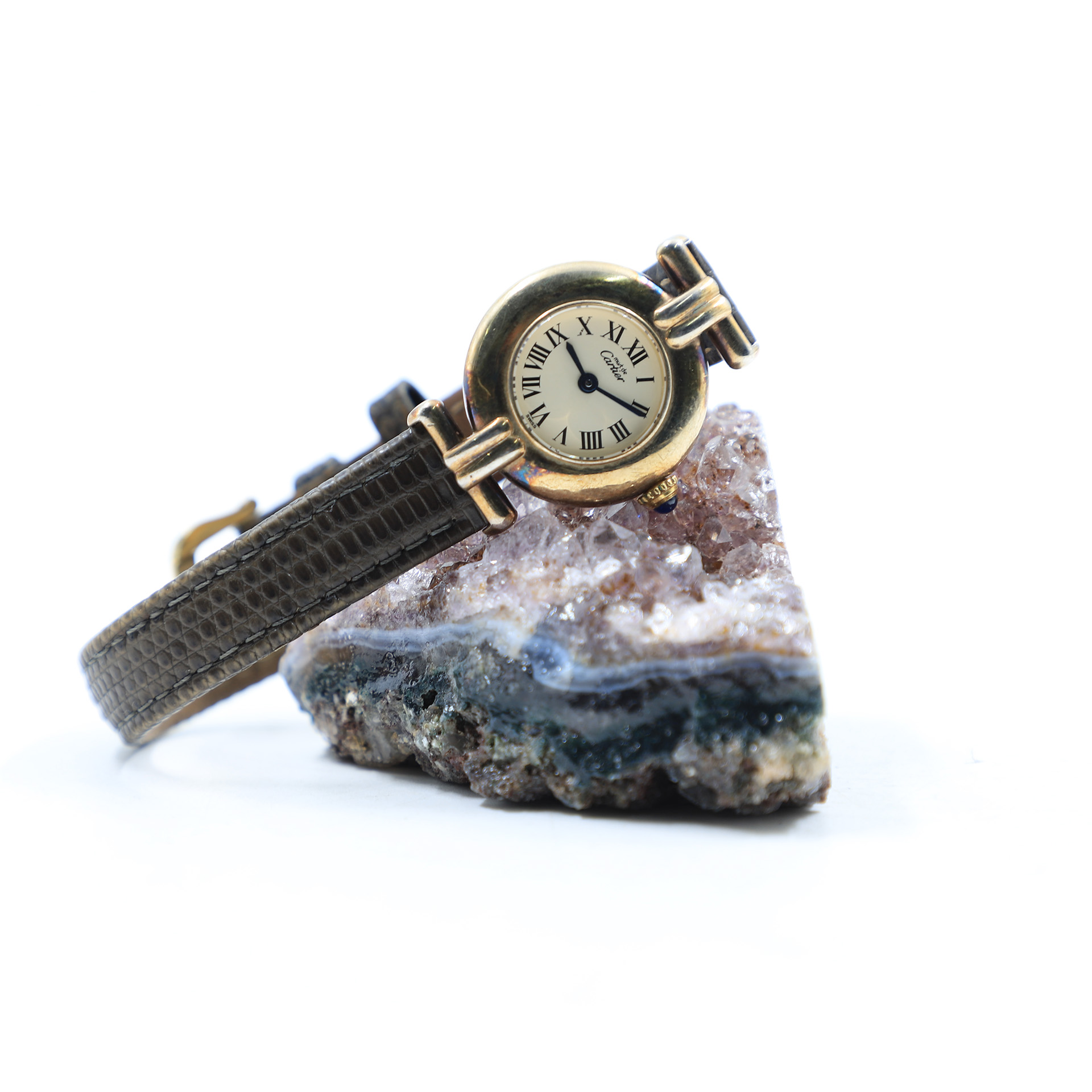 Auction For Cartier Colisee Vermeil Quartz Argent, Plaque Or g 20M