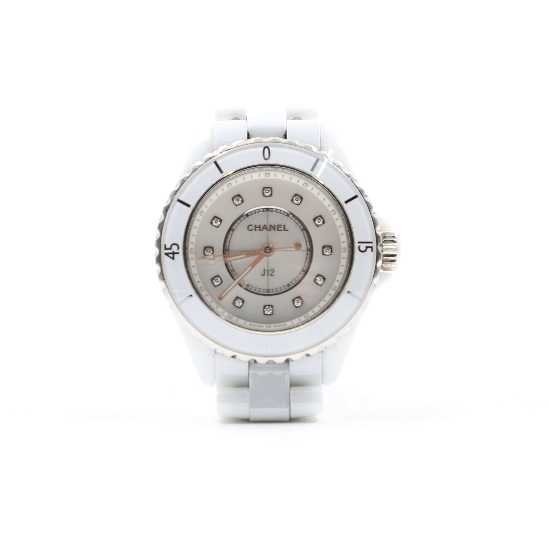 Auction For Chanel j12 h5703 Ladies White Ceramic