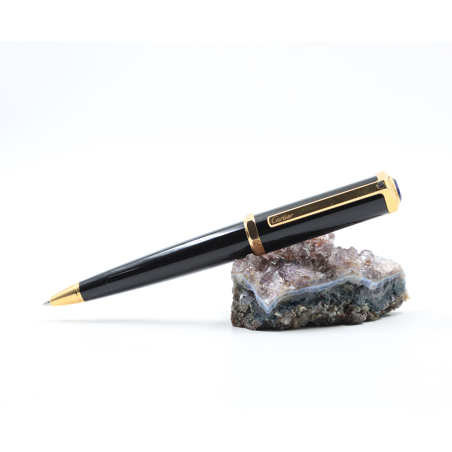 Auction For Santos-Dumont ballpoint pen Santos-Dumont ballpoint pen, black composite body and cap, 18K rose gold