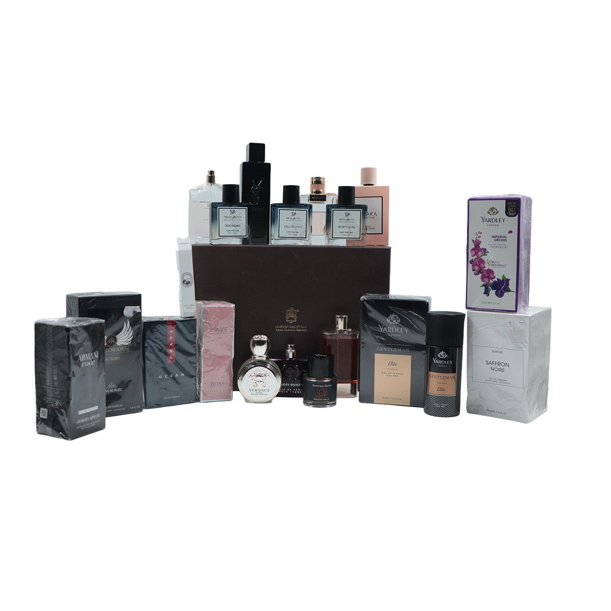 Auction For Ultra Mix Expensive 22 Piece Lxuxuy Collection  Set bandle of Used & New Perfumes Mix: Abdul Samad Al Qurashi. Louis Vuitton, Prada, Boss , Daisy, Yardley , Guccy , Nomade, Chloe … And Many Others