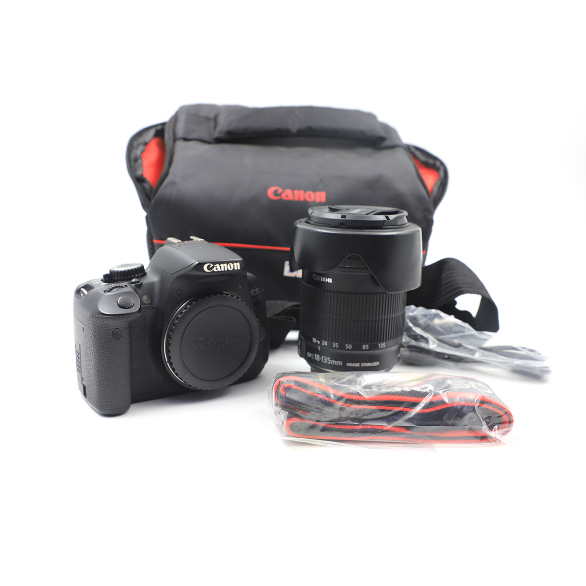 Auction For Canon EOS 650D + Canon EFS 18-135 mm Lens + Pouch ** Pouch Zip Damaged Doesn’t include Battery And Charger