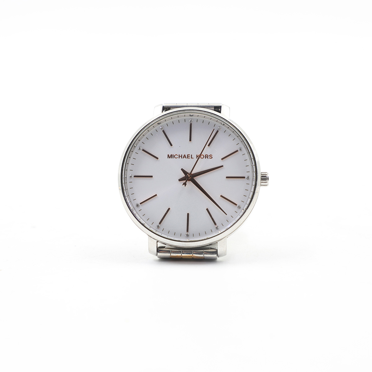 Auction For Michael Kors MK-3901, All Stainless Steel, 5 ATM Battery Drained