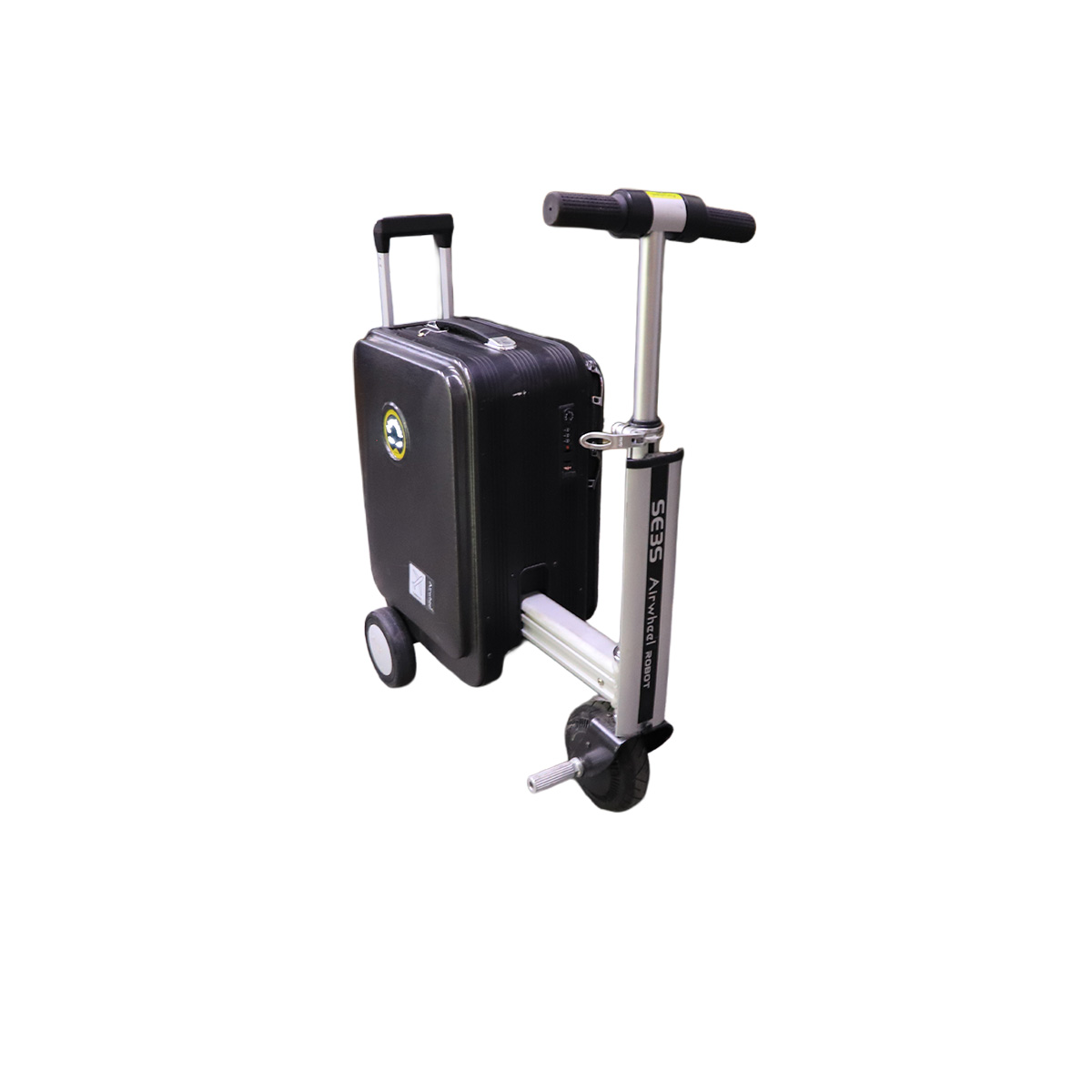 Auction For AirWheel Robot SE3S Black ultimate Airwheel Suitcase, Featuring An Automatic Footrest